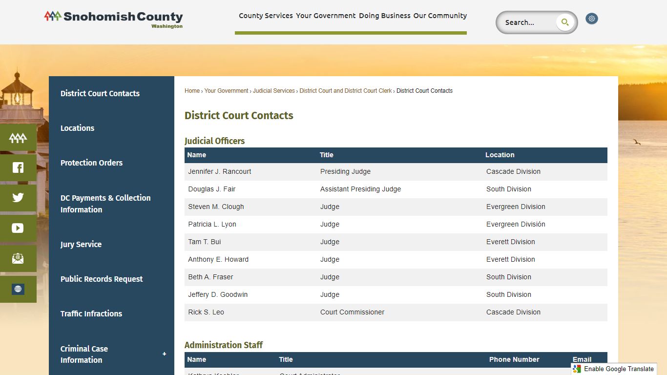 District Court Contacts | Snohomish County, WA - Official Website