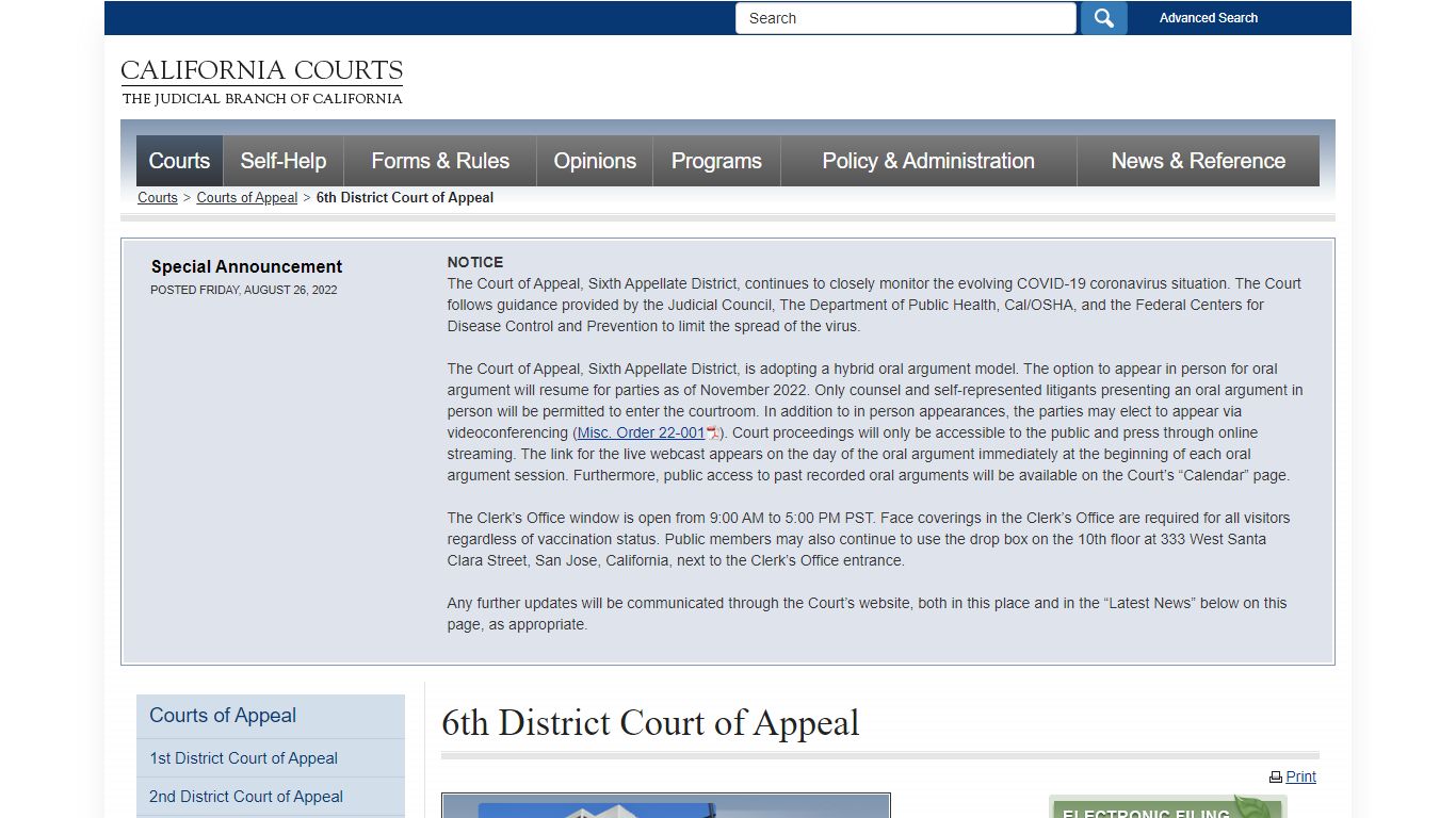 6th District Court of Appeal - 6DCA - California